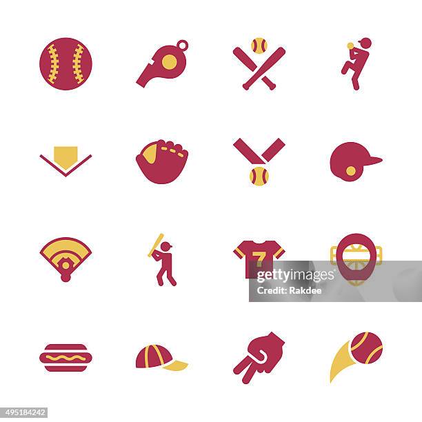 baseball icon - color series - baseball pitcher stock illustrations