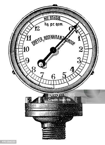 ilustraciones, imágenes clip art, dibujos animados e iconos de stock de manómetro - pressure gauge