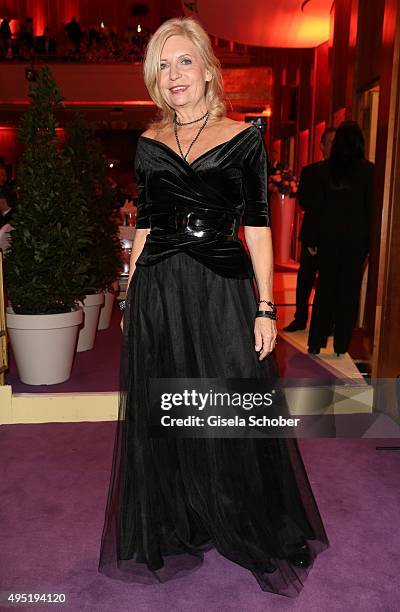Sabine Postel wearing a dress by Minx during the Leipzig Opera Ball 2015 on October 31, 2015 in Leipzig, Germany.