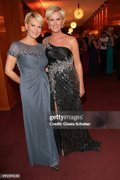 Kamilla Senjo and her sister Juliana Senjo during the Leipzig Opera Ball 2015 on October 31, 2015 in Leipzig, Germany.