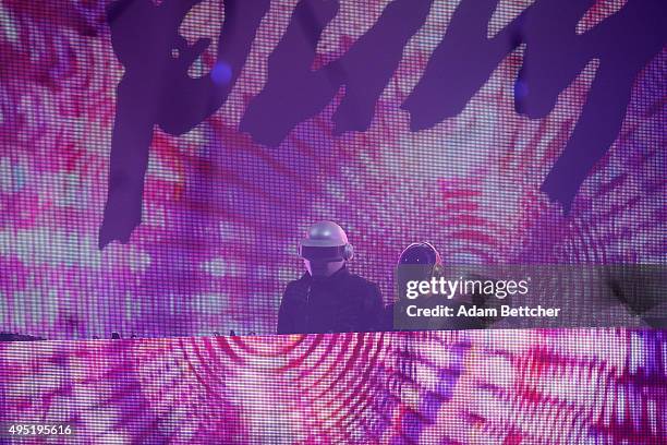 Unannounced Special Guest Daft Punk performs with Zedd at the Roy Wilkins Auditorium in St. Paul, Minnesota on Oct. 31, 2015.