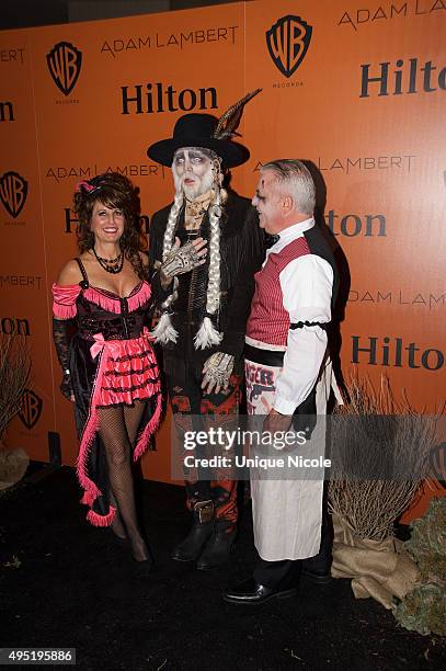 Singer Adam Lambert and mother Leila Lambert attend Adam Lambert's Ghost Town Halloween party hosted by Hilton@PLAY at The Beverly Hilton Hotel on...