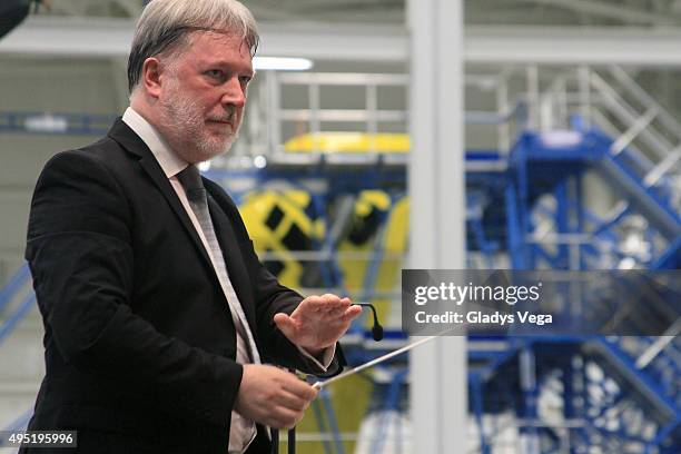 Collin Touchin conducts the Lufthansa Orchestra in Concert at LTPR facilities on October 31, 2015 in Aguadilla, Puerto Rico.