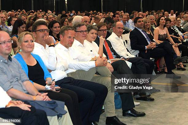 Executives of Lufthansa and Puerto Rico Government in first row of the Concert of Lufthansa Orchestra at LTPR facilities on October 31, 2015 in...