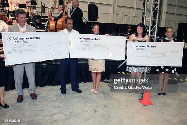 Elmar Lutter, CEO of LTPR makes donations to charities as part of Reception and Concert of Lufthansa Orchestra at LTPR facilities on October 31, 2015...