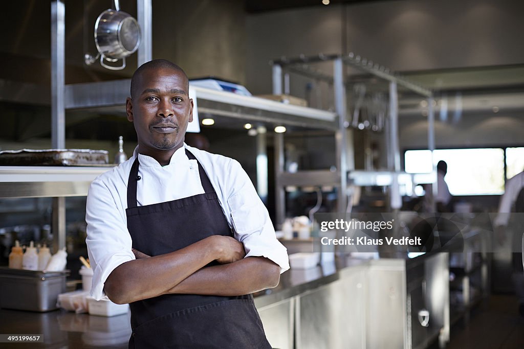 Portrait of male chef at restaurant