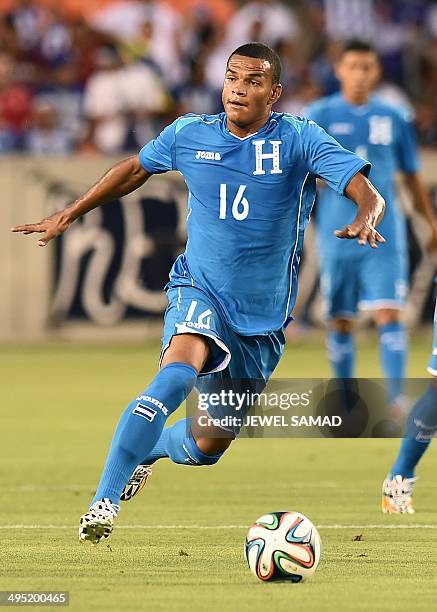 Honduras' Rony Martinez Almendarez runs with the ball during their World Cup preparation match against Israel at the BBVA Compass Stadium in Houston,...