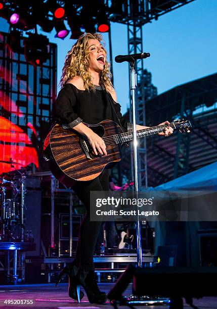 Kimberly Perry of The Band Perry performs during the 2014 WYCD Downtown Hoedown at Comerica Park on June 1, 2014 in Detroit, Michigan.