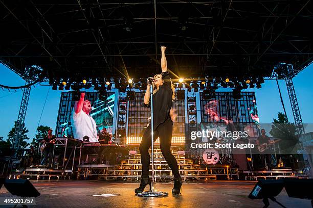 Kimberly Perry of The Band Perry performs during the 2014 WYCD Downtown Hoedown at Comerica Park on June 1, 2014 in Detroit, Michigan.