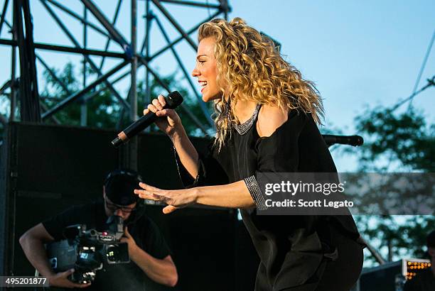 Kimberly Perry of The Band Perry performs during the 2014 WYCD Downtown Hoedown at Comerica Park on June 1, 2014 in Detroit, Michigan.