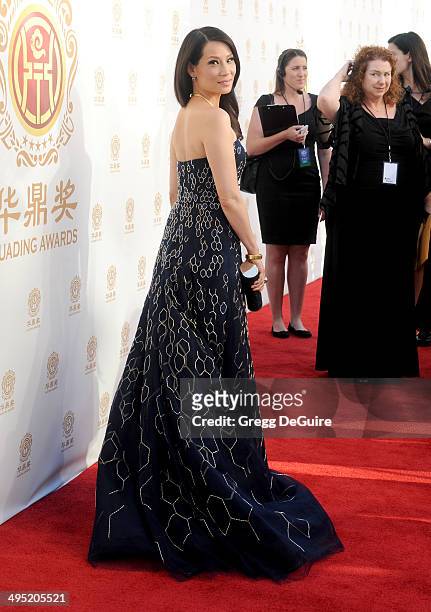 Actress Lucy Liu arrives at the 2014 Huading Film Awards at The Montalban Theater on June 1, 2014 in Hollywood, California.