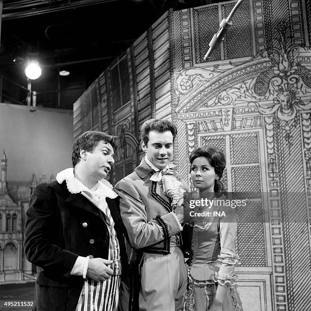Michel Galabru, Jacques Toja and Odile Poisson in the television film realized by Philippe Ducrest "Six parades"
