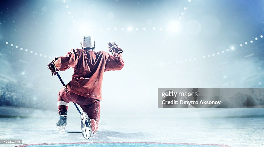 Happy Ice Hockey Player