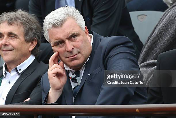 French Minister of Transport Frederic Cuvillier attends Day 8 of the French Open 2014 held at Roland-Garros stadium on June 1, 2014 in Paris, France.