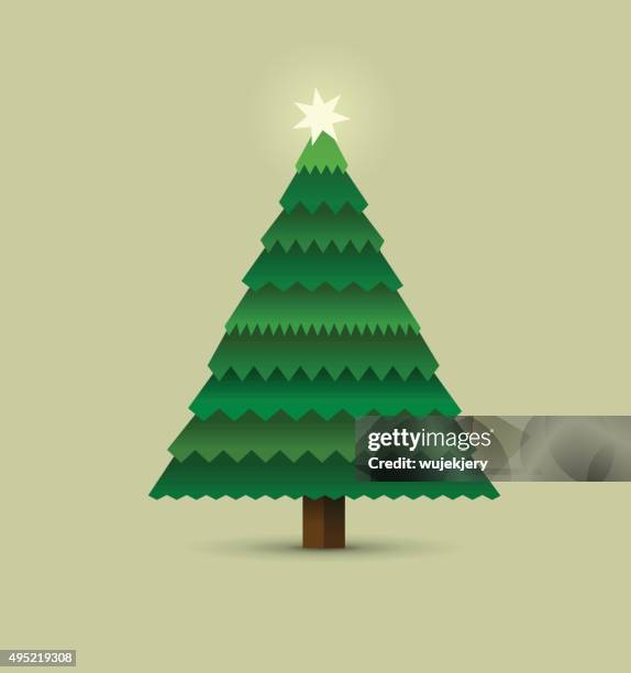 christmas tree - illustration - tree cutting stock illustrations