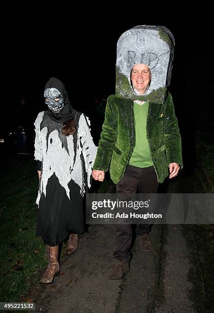 Frank Skinner seen arriving at Jonathan Ross's halloween party on October 31, 2015 in London, England.