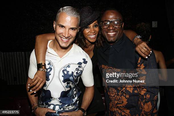 Jay Manuel, June Ambrose, and DJ MOS attend Beth Ann Hardison's 2014 CFDA Award Celebration at Marquee on June 1, 2014 in New York City.