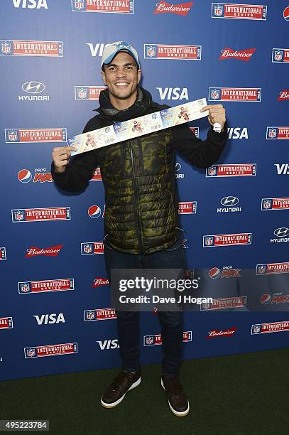 Anthony Ogogo attends the annual NFL International Series as the Detroit Lions compete against the Kansas City Chiefs at Wembley Stadium on November...