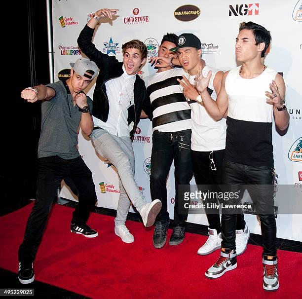 Recording Artists IM5 arrive at Disney Star Ryan Ochoa's "Swagged Out" 18th Birthday Party at Avalon on June 1, 2014 in Hollywood, California.