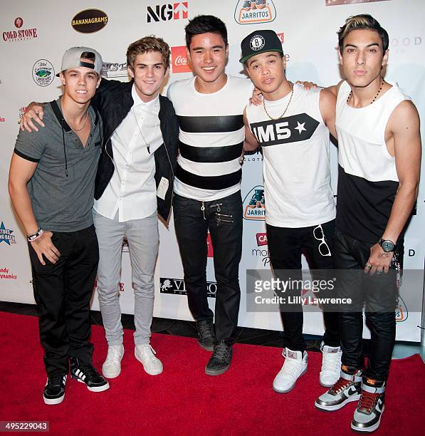 Recording Artists IM5 arrive at Disney Star Ryan Ochoa's "Swagged Out" 18th Birthday Party at Avalon on June 1, 2014 in Hollywood, California.
