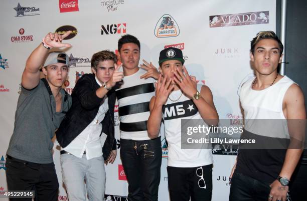 Recording Artists IM5 arrive at Disney Star Ryan Ochoa's "Swagged Out" 18th Birthday Party at Avalon on June 1, 2014 in Hollywood, California.