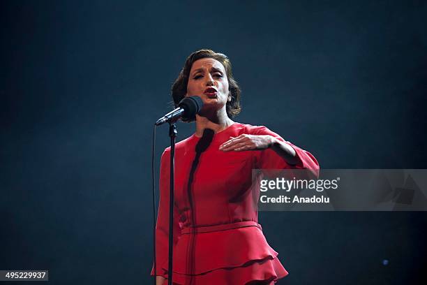 Spanish singer Luz Casal performs on stage at the 13th annual Mawazine Music Festival in Rabat, Morocco on June 01, 2014. The Mawazine Music Festival...