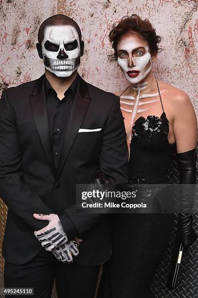 Casper Smart and Jennifer Lopez attend Heidi Klum's 16th Annual Halloween Party sponsored by GSN's Hellevator And SVEDKA Vodka At LAVO New York on...