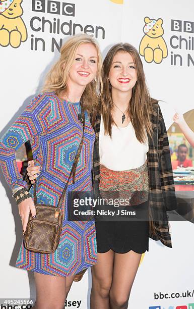 Catherine Ward Thomas and Lizzy Ward Thomas of Ward Thomas arrive for Terry Wogan's Gala Lunch for Children In Need at the Landmark Hotel on November...