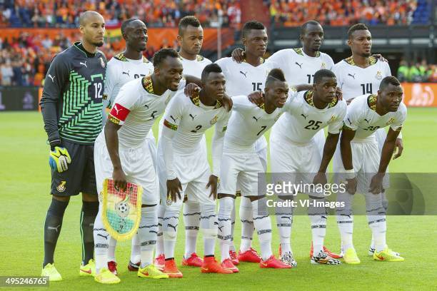Goalkeeper Adam Kwarasey of Ghana, Albert Adomah of Ghana, Jordan Ayew of Ghana, Rashid Sumaila of Ghana, Mohammed Rabiu of Ghana, Jerry Akaminko of...