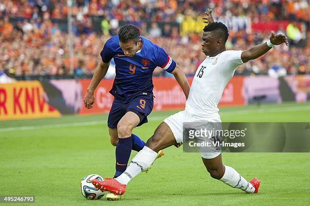 Robin van Persie of Holland, Rashid Sumaila of Ghana during the International friendly match between The Netherlands and Ghana on May 31, 2014 at the...