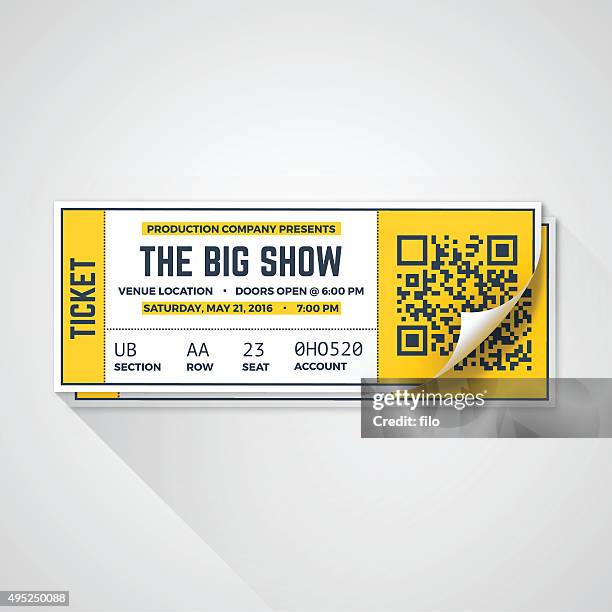 stockillustraties, clipart, cartoons en iconen met show tickets - filmkaartje