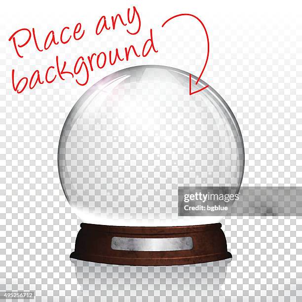 weihnachten schnee globus für design-vorlage hintergrund - kristallkugel stock-grafiken, -clipart, -cartoons und -symbole