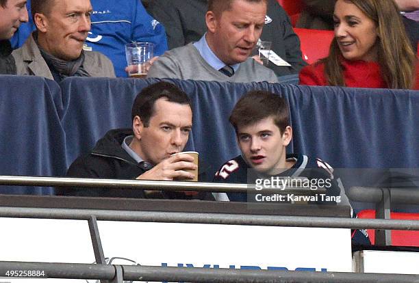 George Osborne attends the Detroit Lions v Kansas City Chiefs NFL International Series Match at Wembley Stadium on November 1, 2015 in London,...