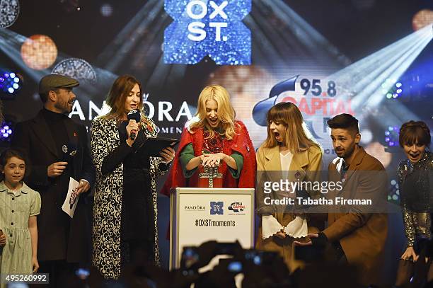 Global Superstar Kylie Minogue Lights up Oxford Street at Pandora Switch On with Evie Hone, Dave Berry, Lisa Snowdon, Foxes, Ben Haenow and Gabrielle...