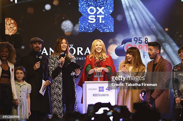Global Superstar Kylie Minogue Lights up Oxford Street at Pandora Switch On with Fleur East, Evie Hone, Dave Berry, Lisa Snowdon, Kylie Minogue,...