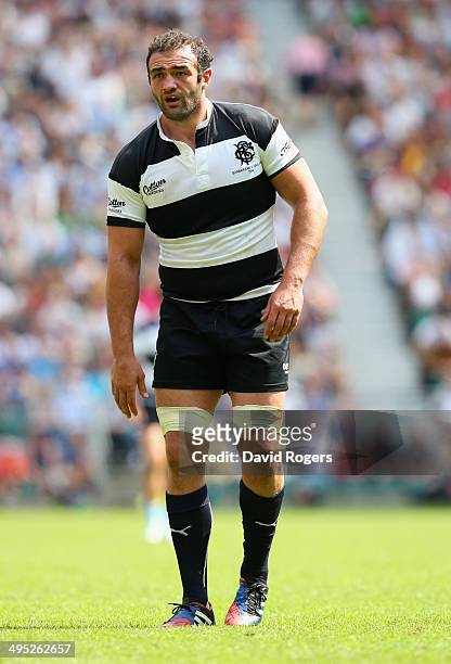 Mamuka Gorgodze of the Barbarians looks on during the Rugby Union International Match between England and The Barbarians at Twickenham Stadium on...
