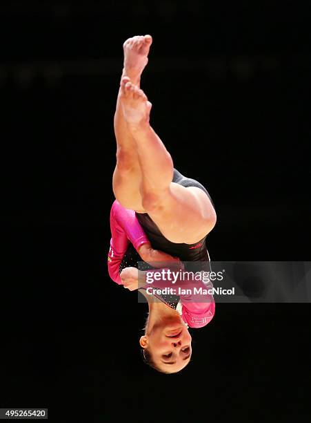 Eythora Thorsdottir of Netherlands competes on the Beam during day ten of The World Artistic Gymnastics Championships at The SSE Hydro on November...