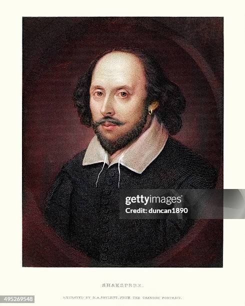 ilustraciones, imágenes clip art, dibujos animados e iconos de stock de retrato de william shakespeare - portret