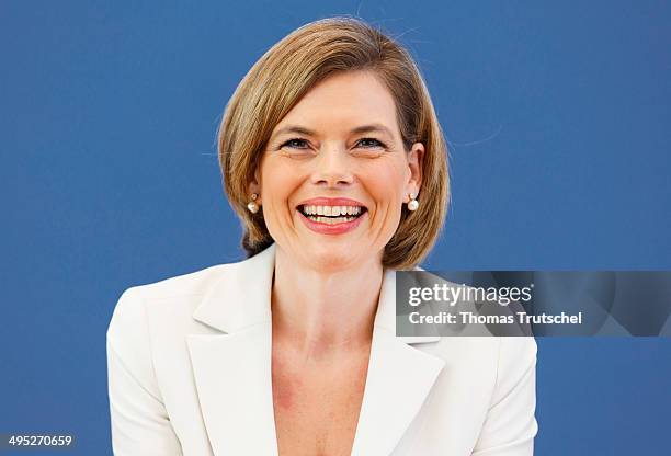 Julia Kloeckner, head of the CDU in the German State of Rhineland-Palatinate, speaks to the media at Bundespressekonferenz on June 02 inn Berlin,...