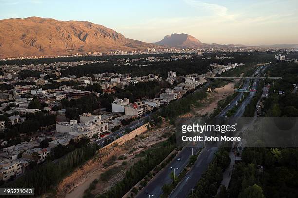 Highway stretches north on May 30, 2014 in Shiraz, Iran. Shiraz, celebrated for more than 2,000 years as the heartland of Persian culture, is known...