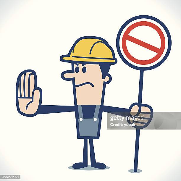 Avoid. Sign Workers Construction Worker Stop Sign Photos and Premium High Res Pictures ...