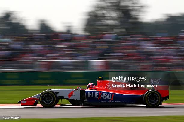 Alexander Rossi of the United States and Manor Marussia drives during the Formula One Grand Prix of Mexico at Autodromo Hermanos Rodriguez on...