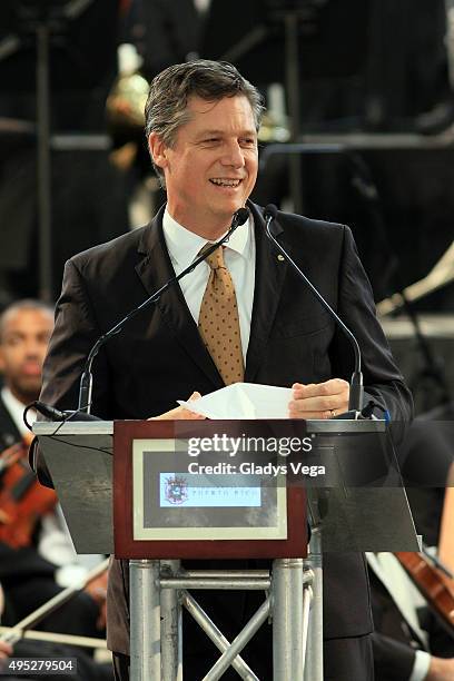 Elmar Lutter, CEO of LTPR talks as part of Grand Opening of Lufthansa Technik Puerto Rico on November 1, 2015 in Aguadilla, Puerto Rico.