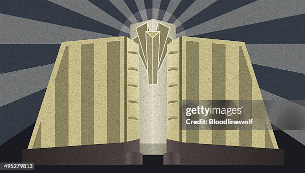 stockillustraties, clipart, cartoons en iconen met art deco architectural poster - gatsby image