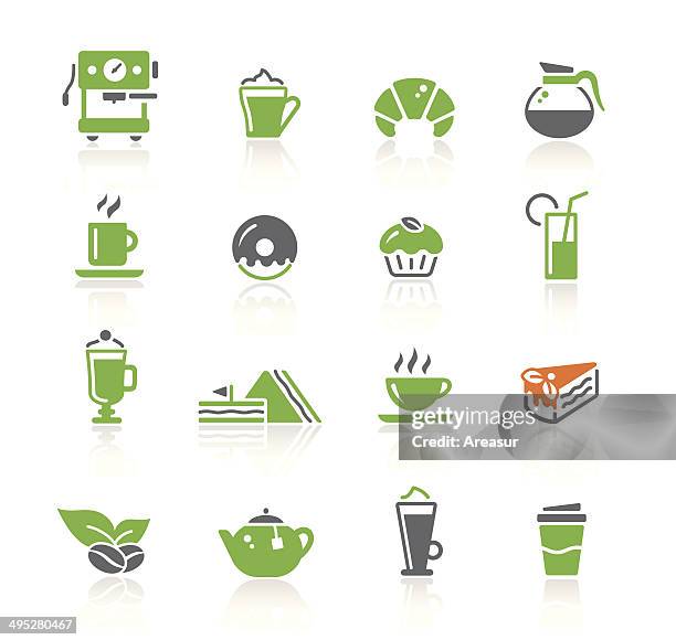 stockillustraties, clipart, cartoons en iconen met café icons | spring series - club sandwich