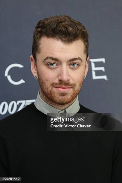 Singer Sam Smith attends a photo call to promote the new film "Spectre" on November 1, 2015 in Mexico City, Mexico.