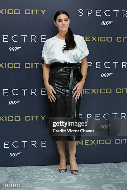 Actress Monica Bellucci attends a photo call to promote the new film "Spectre" on November 1, 2015 in Mexico City, Mexico.