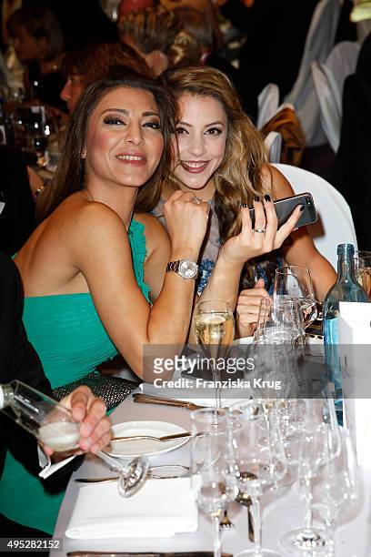 Arzu Bazman and a guest attend the Leipzig Opera Ball 2015 on October 31, 2015 in Leipzig, Germany.