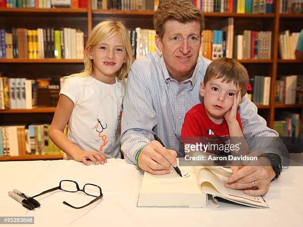 Patrick Kennedy, Harper Kennedy, and Owen Kennedy attend his book discussion for "A Common Struggle: A Personal Journey Throught The Past And Future...