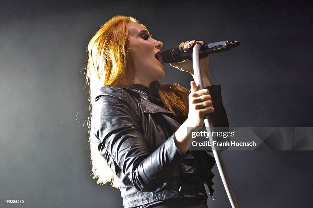 Simona Simons Singer Simone Simons of the Dutch band Epica performs live during a ...